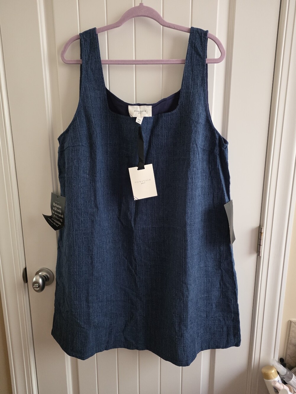 NWT Tuckernuck Pomander Place Windowpane Denim Cassie Dress Plus Sz XXXL